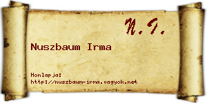 Nuszbaum Irma névjegykártya